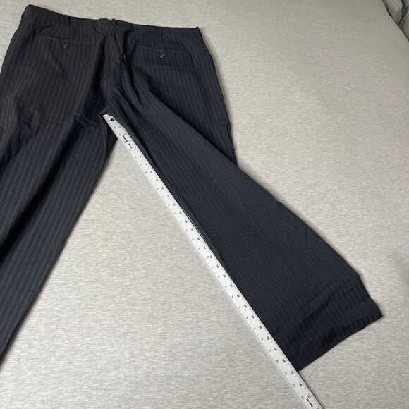 Perry Ellis Portfolio Men’s Vintage Black PinStripe Dress Pants 40x30 - Picture 4 of 12